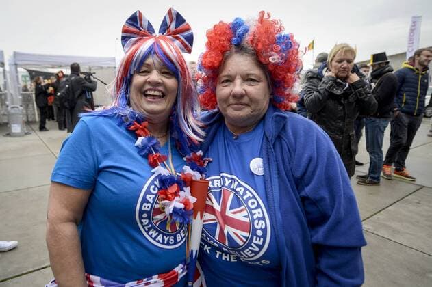 Tennis, Davis Cup Finale in Belgien - Personenkontrollen am Eingang - GENT, BELGIUM: British fans pictured on the first day of the Davis Cup World Group final between Belgium and Great Britain, Friday 27 November 2015, at Flanders Expo in Gent. DIRKxWAEM  x04746977x
