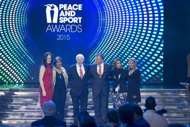 Monaco, Monte Carlo - November 26, 2015: Awards Gala at 8th Peace and International Forum Monaco with Forum Found Joel Bouzou an all the Winners. Prizegiving Gala at 8th Peace and Sport International Forum Monaco