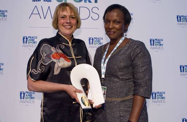 Monaco, Monte Carlo - November 26, 2015: Awards Gala at 8th Peace and International Forum Monaco with Marie Jose Lallart from UNESCO and Jeanne Kamariza Prizegiving Gala at 8th Peace and Sport International Forum Monaco