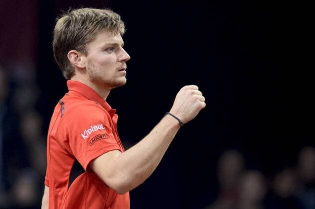 - GENT, BELGIUM: Belgian David Goffin celebrates during the first game between Belgian David Goffin and Britain Kyle Edmund in the Davis Cup World Group final between Belgium and Great Britain, Friday 27 November 2015, at Flanders Expo in Gent. DIRKxWAEM  x04747348x
