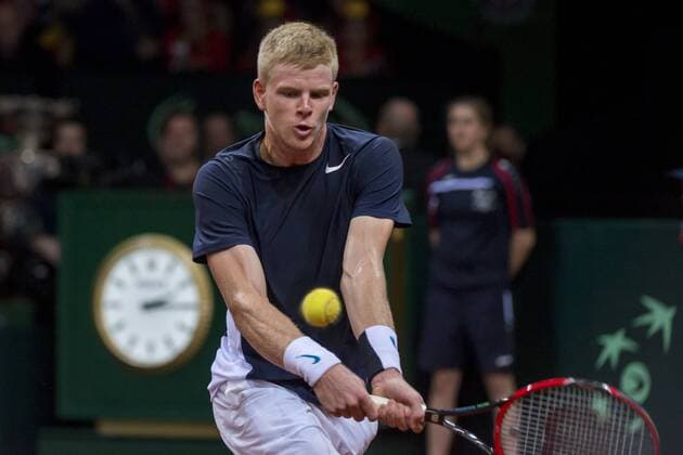 Belgium, Ghent, Nov. 27, 2015 - Davis Cup Final between Belgium and Great-Britain - Day 1 - David Goffin vs Kyle Edmund Danny Gys Reporters xxGYS 