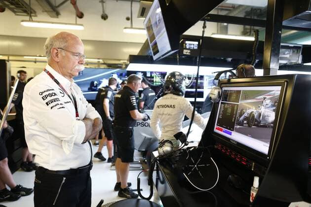 Bilder des Tages - SPORT Motorsports: FIA Formula One World Championship WM Weltmeisterschaft 2015, Grand Prix of Abu Dhabi, Dr. Dieter Zetsche (Chairman of the Board of Management of Daimler AG, Head of Mercedes-Benz Cars), xHOCHxZWEIx