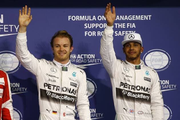 Motorsports: FIA Formula One World Championship WM Weltmeisterschaft 2015, Grand Prix of Abu Dhabi, 6 Nico Rosberg (GER, Mercedes AMG Petronas Formula One Team), 44 Lewis Hamilton (GBR, Mercedes AMG Petronas Formula One Team), xHOCHxZWEIx