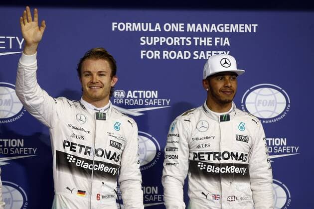 Motorsports: FIA Formula One World Championship WM Weltmeisterschaft 2015, Grand Prix of Abu Dhabi, 6 Nico Rosberg (GER, Mercedes AMG Petronas Formula One Team), 44 Lewis Hamilton (GBR, Mercedes AMG Petronas Formula One Team), xHOCHxZWEIx