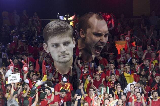 - GENT, BELGIUM: Belgian fans have giants head of Belgian David Goffin and Belgian Steve Darcis during the third game in the Davis Cup tennis World Group final between Belgium and Great Britain, a doubles game of Belgians David Goffin and Steve Darcis versus Britain s Andy and Jamie Murray, Saturday 28 November 2015 at Flanders Expo in Gent. DIRKxWAEM  x04747889x