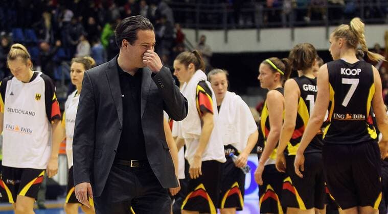 21.11.2015 Belgrade(Serbia) Serbia-Germany Eurobasket qualify women s basketball Bastian Wernthaler Germany coach :Str 