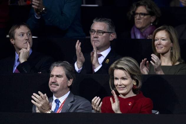 - GENT, BELGIUM: Queen Mathilde of Belgium attends the fourth game in the Davis Cup tennis World Group final between Belgium and Great Britain, a game of Belgian David Goffin versus Britain s Andy Murray, Sunday 29 November 2015 at Flanders Expo in Gent. DIRKxWAEM  x04748497x