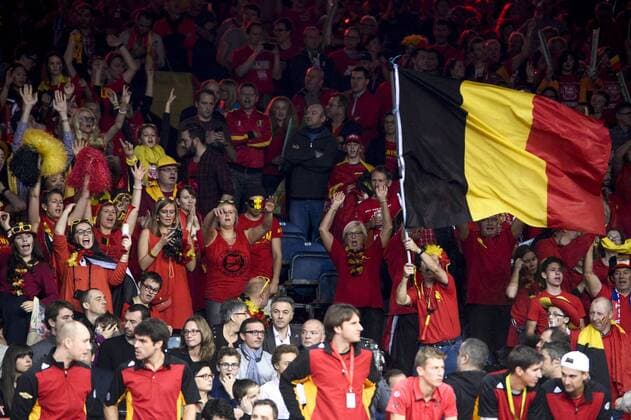- GENT, BELGIUM: Belgian fans pictured during the fourth game in the Davis Cup tennis World Group final between Belgium and Great Britain, a game of Belgian David Goffin versus Britain s Andy Murray, Sunday 29 November 2015 at Flanders Expo in Gent. DIRKxWAEM  x04748498x