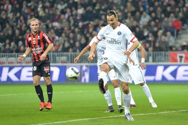 Fußball, OGC Nizza - Paris St. Germain ZLATAN IBRAHIMOVIC (psg) - VALERE GERMAIN (ogcn) FOOTBALL : OGC Nice vs Paris St. Germain PSG - Ligue 1 - 04 12 2015 AnthonyBIBARD FEPx 