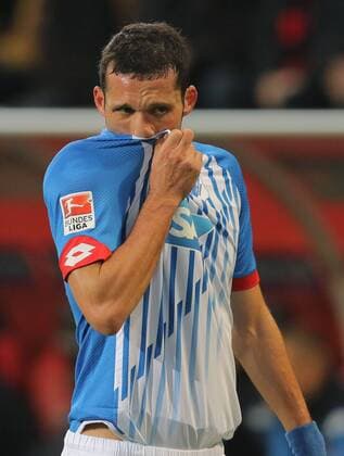 Kevin KURANYI, Hoff 22 Halbfigur, Freisteller , Aktion, Einzelbild, Portrait, Porträt, Emotionen, enttaeuscht, Enttaeuschung, Frust, frustriert, Trauer ,traurig, verzweifelt, Verzweiflung FC INGOLSTADT - TSV 1899 HOFFENHEIM Fussball 1. Bundesliga , Ingolstadt, am 05.12.2015, 15.Spieltag, Saison 2015 2016, 1.Liga, 1.Bundesliga, FCB