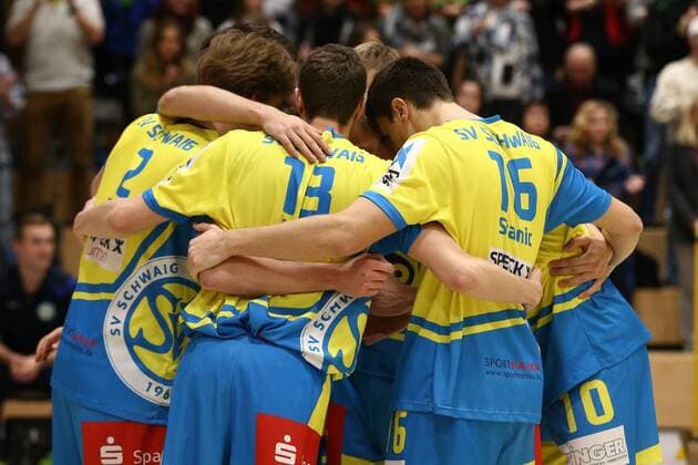 05.12.2015 - Volleyball - 2. Bundesliga Süd Männer - Saison 2015 2016 - SV Schwaig - GSVE Delitzsch - MaWi - Teamkreis SV Schwaig