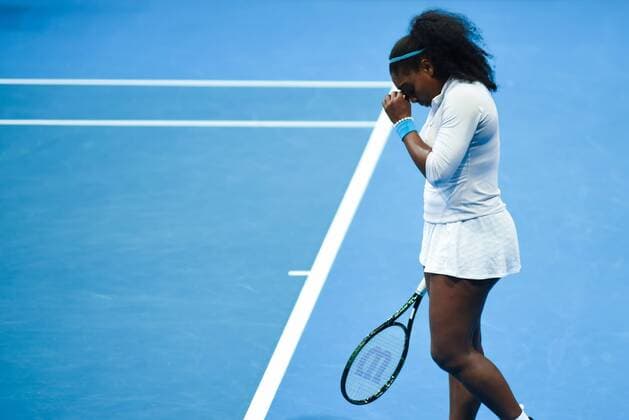 Dec. 7, 2015 - Manila, Philippines - MANILA, Philippines - USAÃ¢â‚¬â ¢s Serena Williams of the Philippine Mavericks reacts during the womenÃ¢â‚¬â ¢s singles match for the International Premiere Tennis League (IPTL) held at the Mall of Asia Arena in Pasay City, south of Manila on 07 December 2015. Widely regarded as the best female player of all time, the American is in the country along with other international tennis superstars for the star-studded premiere league. International Premiere Tennis League in Manila  - ZUMAn230