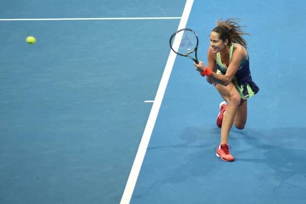 Dec. 7, 2015 - Manila, Philippines - MANILA, Philippines - SerbiaÃ¢â‚¬â ¢s Ana Ivanovic, who plays for the Obi UAE Royals in action during her match against AustraliaÃ¢â‚¬â ¢s Samantha Stosur who plays for the Micromax Indian Aces for the International Premiere Tennis League (IPTL) held at the Mall of Asia Arena in Pasay City, south of Manila on 07 December 2015. International Premiere Tennis League in Manila  - ZUMAn230