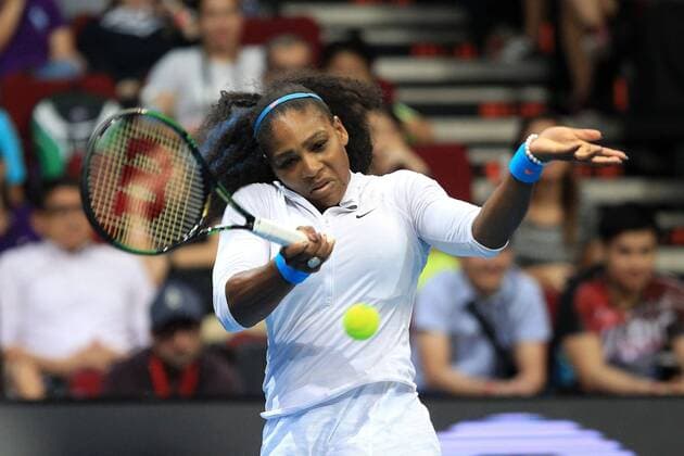 PASAY CITY, Dec. 7, 2015 -- Manila Mavericks Serena Williams of the United States returns the ball against Legendari Japan Warriors Mirjana Lucic-Baroni of Germany during their women s singles match in the International Premier Tennis League (IPTL) in Pasay City, the Philippines, Dec. 7, 2015. Williams won 6-3. ) (SP)PHILIPPINES-PASAY CITY-TENNIS-IPTL RouellexUmali 