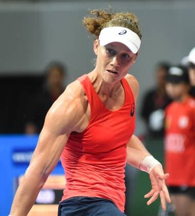 Dec. 8, 2015 - Pasay City, Manila, Philippines - MANILA, Philippines - AustraliaÃ¢â‚¬â ¢s Samantha Stosur of the Indian Aces in action during the International Premiere Tennis League (IPTL) at the Mall of Asia Arena in Pasay City, south of Manila, Philippines on December 08, 2015. International Premiere Tennis League in Manila  - ZUMAn230