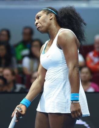 Dec. 8, 2015 - Pasay City, Manila, Philippines - MANILA, Philippines - USAÃ¢â‚¬â ¢s Serena Williams of the Philippine Mavericks reacts after missing a point during the International Premiere Tennis League (IPTL) at the Mall of Asia Arena in Pasay City, south of Manila, Philippines on December 08, 2015. International Premiere Tennis League in Manila  - ZUMAn230