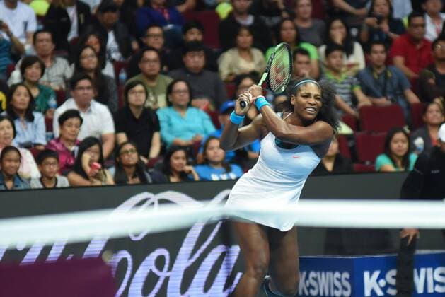 Dec. 8, 2015 - Pasay City, Manila, Philippines - MANILA, Philippines - USAÃ¢â‚¬â ¢s Serena Williams of the Philippine Mavericks in action during the International Premiere Tennis League (IPTL) at the Mall of Asia Arena in Pasay City, south of Manila, Philippines on December 08, 2015. International Premiere Tennis League in Manila  - ZUMAn230