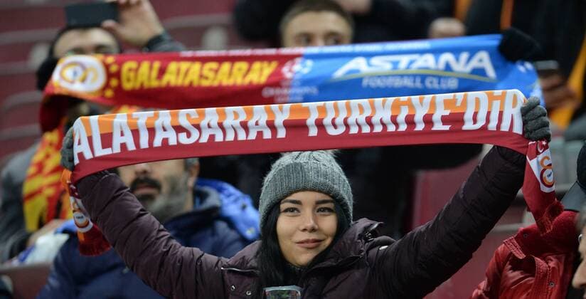 UEFA Champions League Group C soccer match between Galatasaray - Astana in Istanbul, Turkey, 08 December 2015. Pictured: Fans of Galatasaray. 