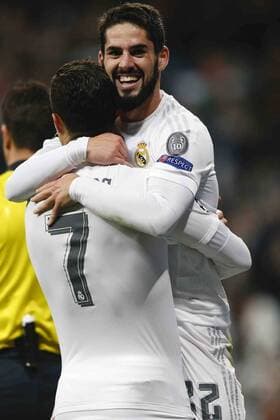 FuÃŸball, Champions League, Real Madrid - MalmÃ¶ FF 08.12.2015. Madrid, Spain. Cristiano Ronaldo dos Santos (7) Real Madrid after scoring his team& xb4;s 6th goal during the UEFA Champions League between Real Madrid versus Malmo FF at the Santiago Bernabeu stadium xEnriquexdexlaxFuentex  ActionPlus11687315
