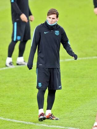 Leverkusen Lionel Messi ( 10, FC Barcelona Barca beim Training, Bayer 04 Leverkusen - FC Barcelona, Fussball, Champions-League, 08.12.2015, Copyright: Deutzmann Eibner-Pressefoto EP_CDN