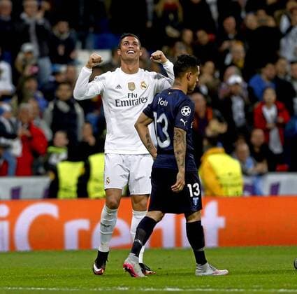 Champions League match between Real Madrid and Malmö FF - In this picture, Cristiano Ronaldo celebrates one of his four goals. xFOTOxCHEMAxREYx 