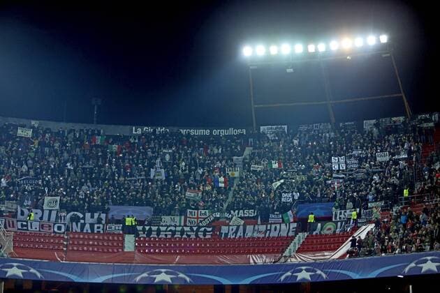 Champions League match between FC Sevilla and Juventus Turin. In this picture, Juventus fans. xRAMONxNAVARROx 