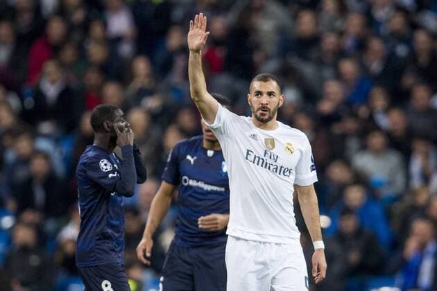 151208 Real Madrids Karim Benzema under fotbollsmatchen i Champions League mellan Real Madrid och Malmö FF den 8 december 2015 i Madrid.  Copyright: LUDVIGxTHUNMAN BB151208LT198