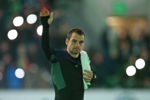 12.12.2015, Fussball 1.Bundesliga 2015 2016, 16.Spieltag, VfL Wolfsburg - Hamburger SV, in der Volkswagen Arena, Wolfsburg. Pierre-Michel Lasogga (Hamburg) 