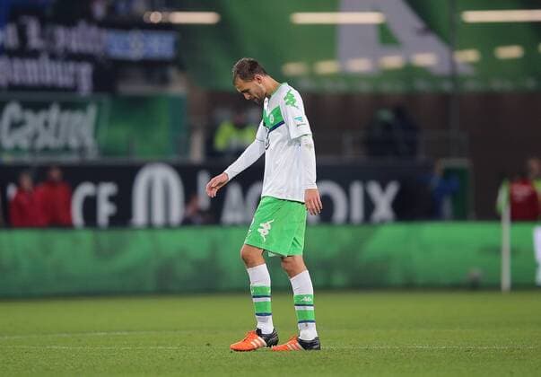 Bas Dost (VfL Wolfsburg) enttaeuscht