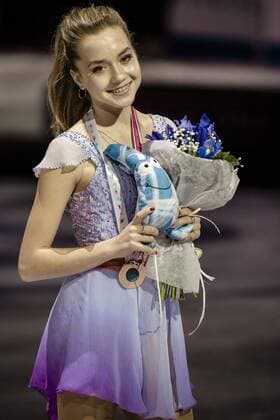 Dec. 12, 2015 - Russia s ELENA RADIONOVA, Bronze medallist in the Ladies competition of the 21st ISU Grand Prix of Figure skating Eiskunstlauf Final in Barcelona, poses for a photo - The ISU Grand Prix of Figure Skating Final, to be held jointly with the ISU Junior Grand Prix Final, is the crowning event of the Grand Prix Series circuit and the second most important event for the International Skating Union (ISU) after the World Championships. 21st ISU Grand Prix of Figure Skating Final - Day 3 - ZUMAo105