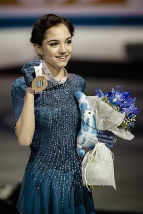 Dec. 12, 2015 - Russia s EVGENIA MEDVEDEVA, Gold medallist in the Ladies competition of the 21st ISU Grand Prix of Figure skating Eiskunstlauf Final in Barcelona, poses for a photo - The ISU Grand Prix of Figure Skating Final, to be held jointly with the ISU Junior Grand Prix Final, is the crowning event of the Grand Prix Series circuit and the second most important event for the International Skating Union (ISU) after the World Championships. 21st ISU Grand Prix of Figure Skating Final - Day 3 - ZUMAo105