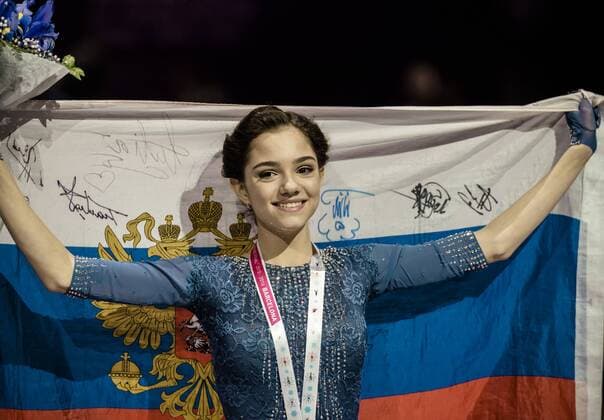 Dec. 12, 2015 - Russia s EVGENIA MEDVEDEVA, Gold medallist in the Ladies competition of the 21st ISU Grand Prix of Figure skating Eiskunstlauf Final in Barcelona, poses for a photo - The ISU Grand Prix of Figure Skating Final, to be held jointly with the ISU Junior Grand Prix Final, is the crowning event of the Grand Prix Series circuit and the second most important event for the International Skating Union (ISU) after the World Championships. 21st ISU Grand Prix of Figure Skating Final - Day 3 - ZUMAo105