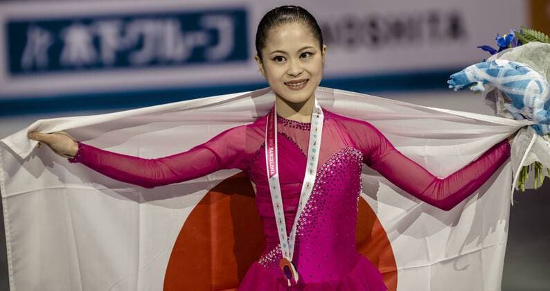 Dec. 12, 2015 - Japan s SATOKO MIYAHARA, Silver medallist in the Ladies competition of the 21st ISU Grand Prix of Figure skating Eiskunstlauf Final in Barcelona, poses for a photo - The ISU Grand Prix of Figure Skating Final, to be held jointly with the ISU Junior Grand Prix Final, is the crowning event of the Grand Prix Series circuit and the second most important event for the International Skating Union (ISU) after the World Championships. 21st ISU Grand Prix of Figure Skating Final - Day 3 - ZUMAo105
