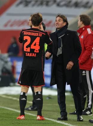 Trainer Bruno Labbadia redend, Gotoku Sakai Fußball Fussball DFL erste 1.Bundesliga Herren Saison 2015 2016 12.12.2015 VfL Wolfsburg vs. Hamburger SV HSV