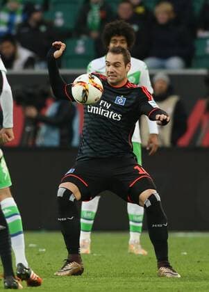 Pierre Michel Lasogga Einzelbild Freisteller Aktion Fußball Fussball DFL erste 1.Bundesliga Herren Saison 2015 2016 12.12.2015 VfL Wolfsburg vs. Hamburger SV HSV
