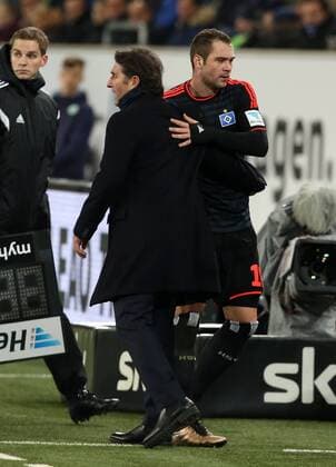 Auswechselung Pierre Michel Lasogga, Trainer Bruno Labbadia Fußball Fussball DFL erste 1.Bundesliga Herren Saison 2015 2016 12.12.2015 VfL Wolfsburg vs. Hamburger SV HSV