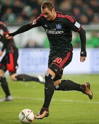 12.12.2015, Fussball 1.Bundesliga 2015 2016, 16.Spieltag, VfL Wolfsburg - Hamburger SV, in der Volkswagen Arena, Wolfsburg. Pierre-Michel Lasogga (Hamburg) 