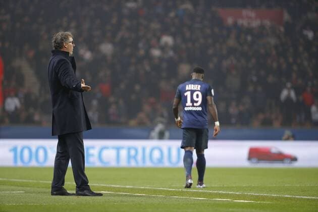 Laurent Blanc (psg), Serge Aurier (psg) FOOTBALL : Paris St. Germain (PSG) vs Olympique Lyon - Ligue 1 - 13 12 2015 StephaneAllamanx 