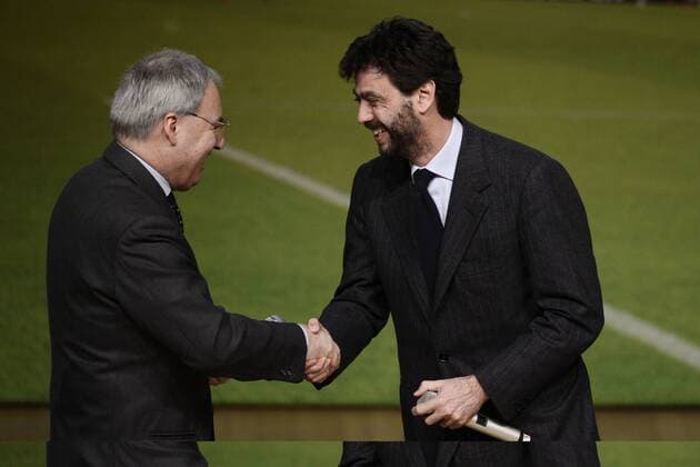 Mailand, 14.12.2015 - Preisverleihung - Fußball - Italien - Gran Gala del Calcio AIC 2015 - Maurizio Beretta-Andrea Agnelli 