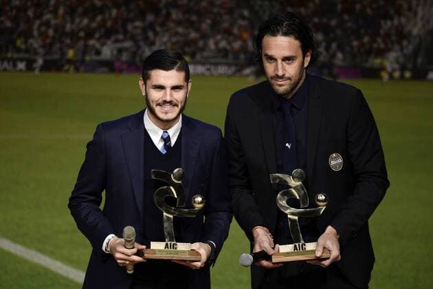 Mailand, 14.12.2015 - Preisverleihung - Fußball - Italien - Gran Gala del Calcio AIC 2015 - Mauro Icardi-Luca Toni 
