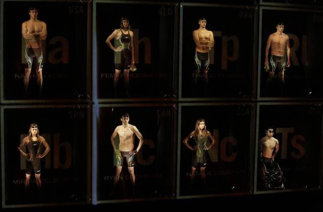 Olympic athletes model the new Speedo racing suit at the New York launch of Team Speedo and Speedo s Fastskin LZR Racer X in New York City on December 15, 2015. Olympic champions Missy Franklin, Ryan Lochte and Cullen Jones among other athletes unveil the official Speedo racing suit for the Rio 2016 Olympic Games Olympische Spiele Olympia OS  NYP20151215113 JOHNxANGELILLO