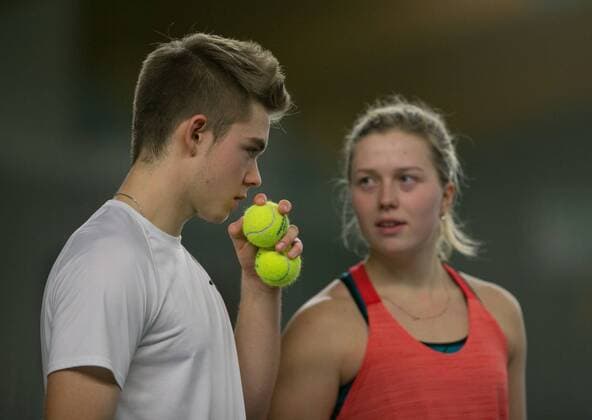 Lena Rueffer und Tim Sandkaulen Deutsche Meisterschaft in Biberach an der Riß, 44. Deutschen Hallenmeisterschaften 2015 Tennis - Deutsche Meisterschaft 2015 - Deutsche Meisterschaft - - Biberach an der Riss - Baden-Wuerttemberg - Germany - 18 December 2015.