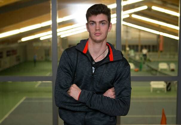 Maximilian Marterer (GER) Deutsche Meisterschaft in Biberach an der Riß, 44. Deutschen Hallenmeisterschaften 2015 Tennis - Deutsche Meisterschaft 2015 - Deutsche Meisterschaft - - Biberach an der Riss - Baden-Wuerttemberg - Germany - 18 December 2015.