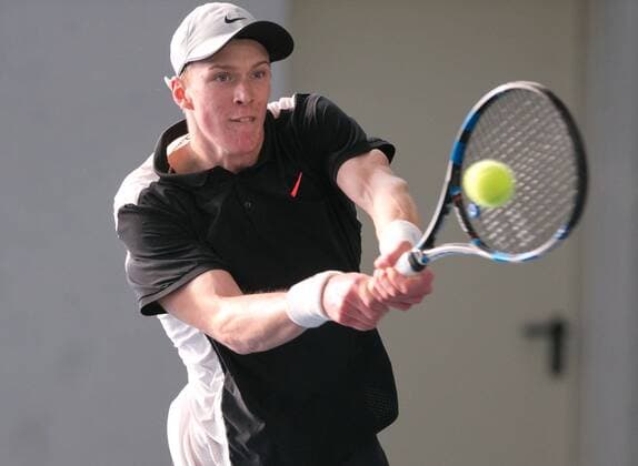 Jan Choinski (GER) Deutsche Meisterschaft in Biberach an der Riß, 44. Deutschen Hallenmeisterschaften 2015 Tennis - Deutsche Meisterschaft 2015 - Deutsche Meisterschaft - - Biberach an der Riss - Baden-Wuerttemberg - Germany - 20 December 2015.