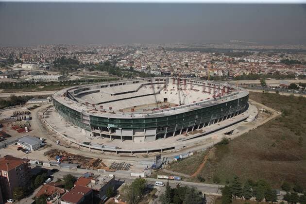 Bursa, Bursaspor new arena named Timsah Arena ( Crocodile Arena ). Aufnahmedatum geschätzt 