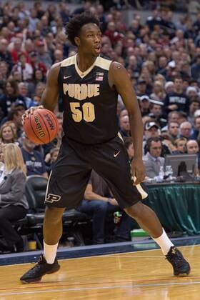 December 19, 2015: Purdue Boilermakers forward Caleb Swanigan (50) during the Crossroads Classic NCAA College League USA basketball game between the Purdue Boilermakers and Butler Bulldogs at Bankers Life Fieldhouse in Indianapolis, IN. (Photo by Zach Bolinger Icon Sportswire) NCAA BASKETBALL: DEC 19 Crossroads Classic - Butler v Purdue Icon1512190659 EDITORIAL USE ONLY