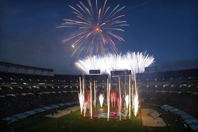 Dec. 23, 2015 - San Diego, CA, USA - SAN DIEGO, CA -DEC. 23, 2015 - Fireworks go off at Qualcomm Stadium after the Poinsettia Bowl. Boise State beat Northern Illinois University 55-7. San Diego USA - ZUMAs44_ DEC 23 2015 San Diego Approx USA San Diego Approx DEC 23 2015 Fireworks Go off AT Qualcomm Stage After The Poinsettia Bowl Boise State Beat Northern Illinois University 55 7 San Diego USA ZUMAs44_ Dec 23 2015 San Diego CA USA SAN DIEGO CA DEC 23 2015 Fireworks go off at Qualcomm Sta - ZUMA3