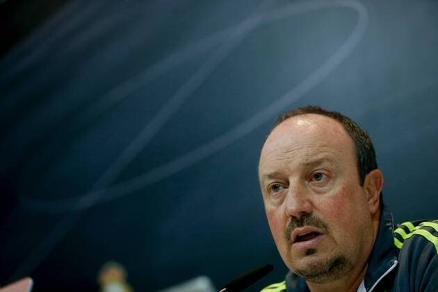 Fußball, Real Madrid PK mit Rafael Benitez Real Madrid s Spanish coach Rafa Benítez, during a press conference PK Pressekonferenz held at Valdebebas sports complex in Madrid, Spain, 02 January 2015. Real Madrid will face Valencia in a Spanish Primera Division soccer match the upcoming 03 January. PRESS CONFERENCE !ACHTUNG: NUR REDAKTIONELLE NUTZUNG! 