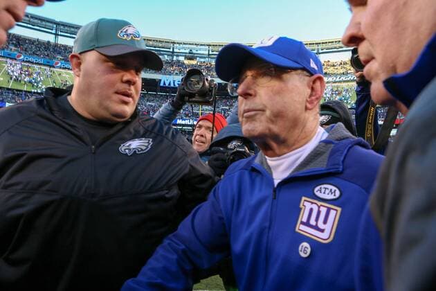 Jan. 3, 2016 - East Rutherford, New Jersey, U.S - New York Giants head coach TOM COUGHLIN walks off the field after his NFL American Football Herren USA game against the Philadelphia Eagles in East Rutherford, New Jersey. NFL Football 2016: Eagles vs Giants - ZUMAc302