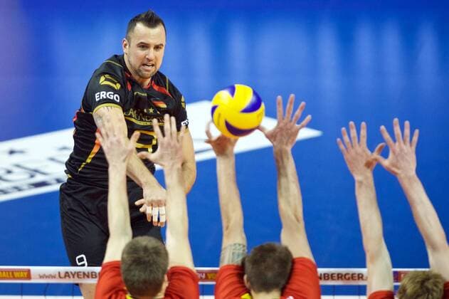 Volleyball Berlin 05.01.2016 European Continental Olympic Qualification Tournament Männer Herren Belgien (BEL) - Deutschland (GER) György Grozer (Deutschland, No.09)